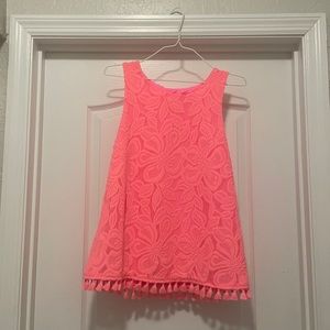 Lilly Pulitzer Pink Fringe Tank- NWOT-Small